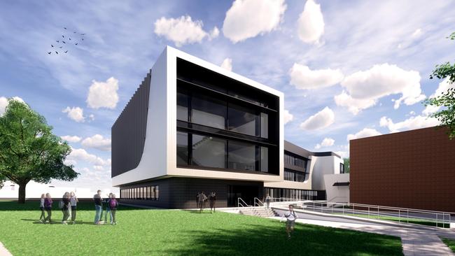 SA Structural was supplying steel to a number of school upgrade projects including a new science and technology building at Glenunga International High School. Artwork: supplied by the Education Department