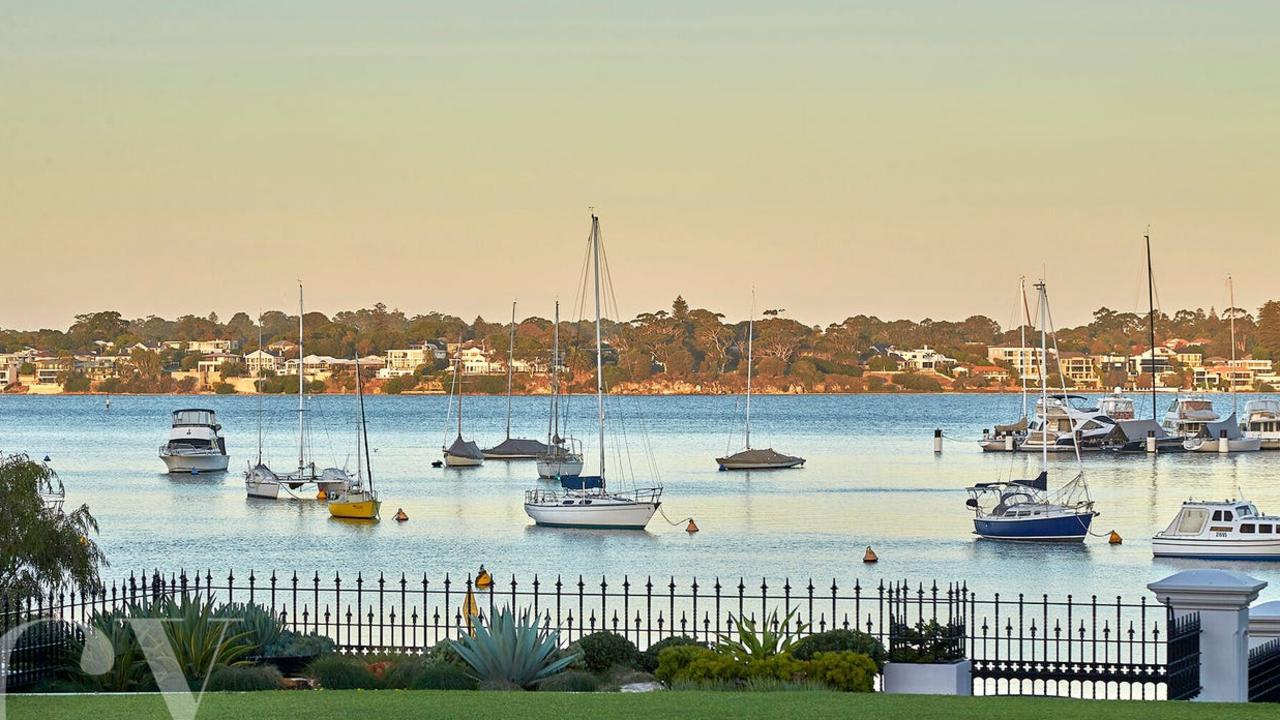 The sprawling four-bed, four-bath mansion overlooks Perth’s Freshwater Bay. Picture: Realestate.com.au