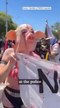 Protesters clash with police in violent scenes at Pride March