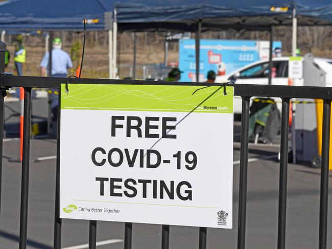 Queensland Health is urging anyone who has been at a range of south Brisbane food outlets, shopping centres and businesses to come forward and get tested to prevent a surge in coronavirus cases. Picture: NewsWire / John Gass