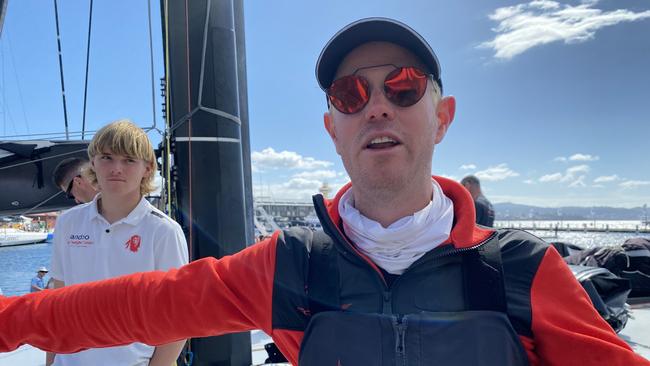 Comanche skipper John Winning after claiming second in the Sydney-Hobart yacht race. Picture James Bresnehan