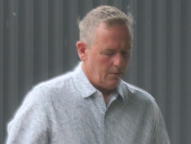 Truck driver Darren Perce Wilson, 57, arriving at Wyong Local Court with a support person where he was convicted and fined for flashing his penis at a female neighbour. Picture: NewsLocal