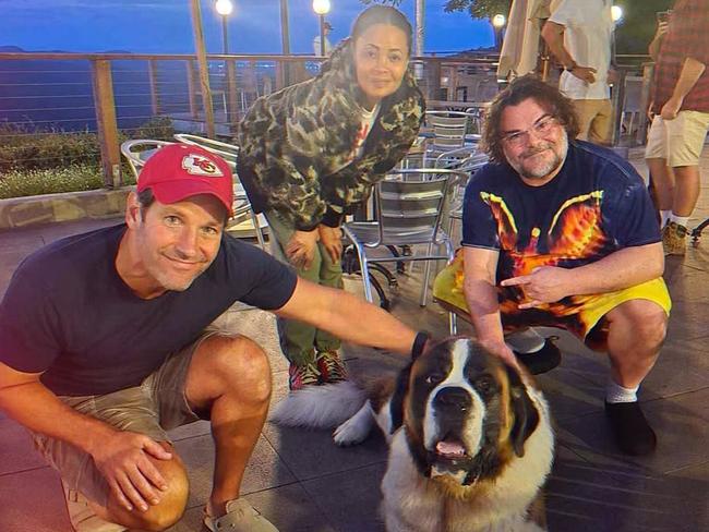 The St Bernard Hotel at Mt Tamborine social post about having Jack Black and Paul Rudd in for dinner - The saints had very special visitors tonight!@jackblack , @thandiwenewton and Paul Rudd came in for dinner and a meet and greet with Cooper, Syrah & Norman.How cool is that! 🙌 Picture Instagram @stbernardhotel