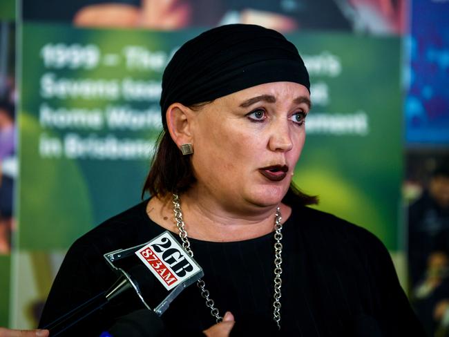 Rugby Australia CEO Raelene Castle addresses the media yesterday. Picture: Brendan Esposito/AAP