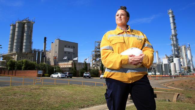 A worker at Viva Energy's Geelong refinery. Picture: Aaron Francis/The Australian