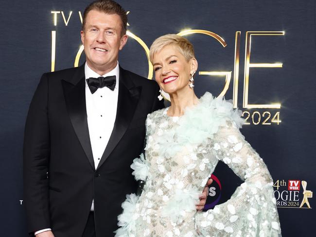 Overton’s wife Jessica Rowe took to social media to announce Overton was taking extended leave following surgery to remove a polyp from his vocal chords. Picture: Jonathan Ng