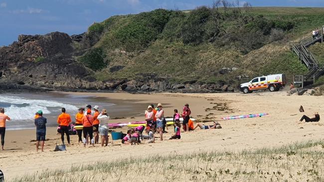 A man was pulled from the water unconscious at the southern end of Sawtell Beach on September 28. Picture: Frank Redward.