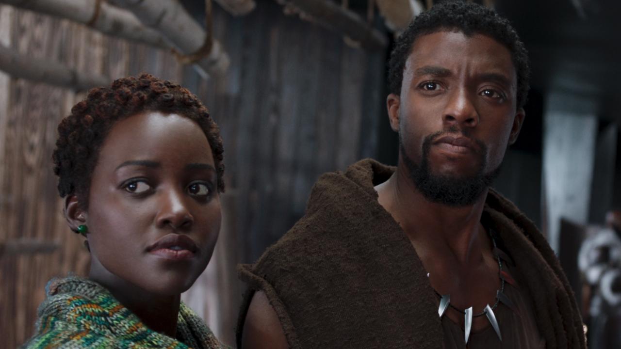 Lupita Nyong’o and Chadwick Boseman in a scene from Black Panther. Picture: Marvel