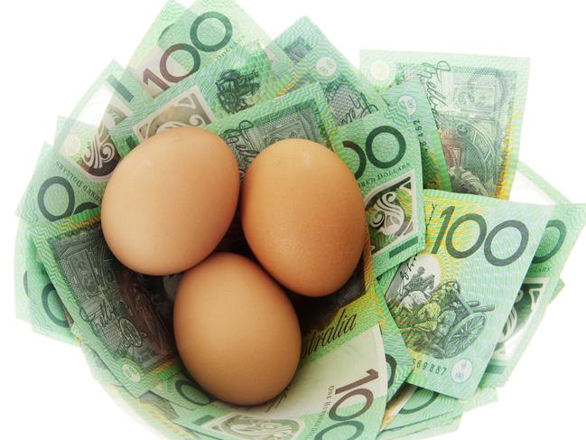 Australian money on white, superannuation nest egg generic money