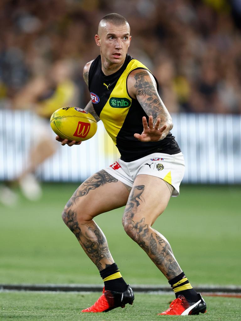 Zippy Fish followed the Tigers because of Dustin Martin. Picture: Michael Willson/AFL Photos via Getty Images.