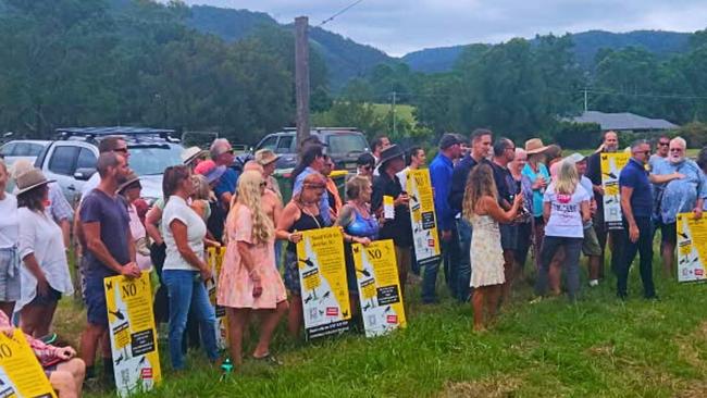 Petitioners and farmers gathered last year to protest forced treatment on their properties. Picture: Contributed