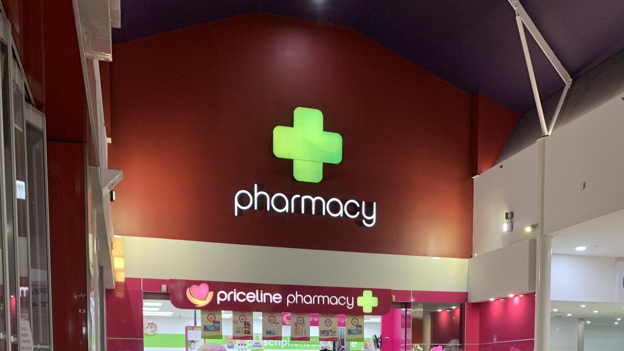 The entrance to Priceline Pharmacy Maryborough.