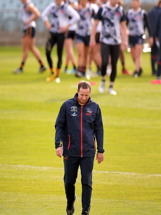 Adelaide Crows coach Don Pyke at a training session at West Lakes. Picture: Daniel Kalisz/Getty