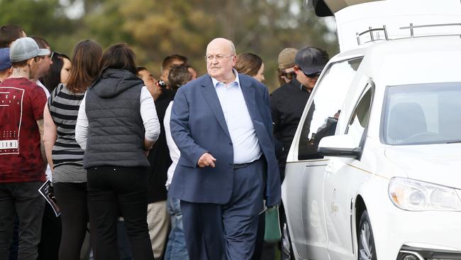 Celebrant Rodney Bester at today’s funeral for Jarrod Leigh Turner, who died after a gunshot wound to the head.