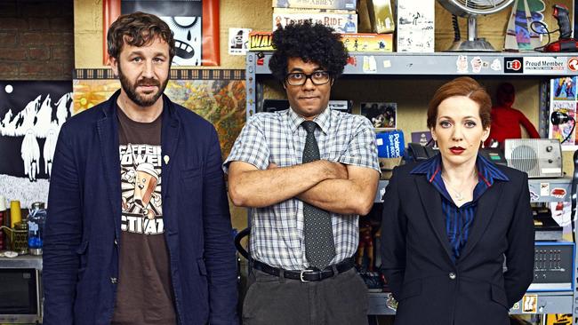 Chris O'Dowd, Richard Ayoade and Katherine Parkinson in The IT Crowd. Picture: ITV