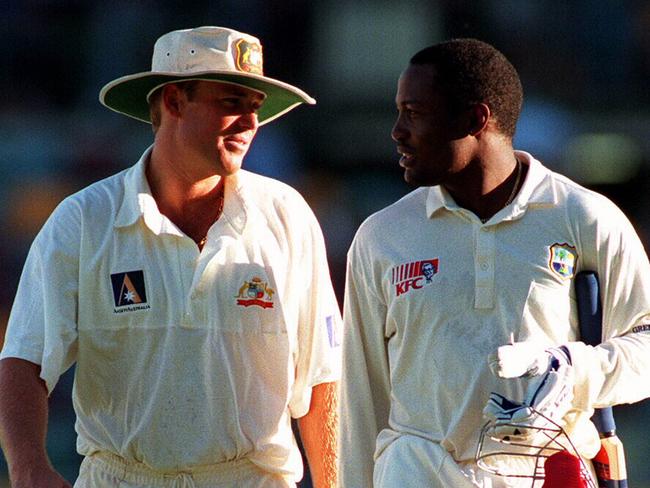 Shane Warne and Lara in 1996.