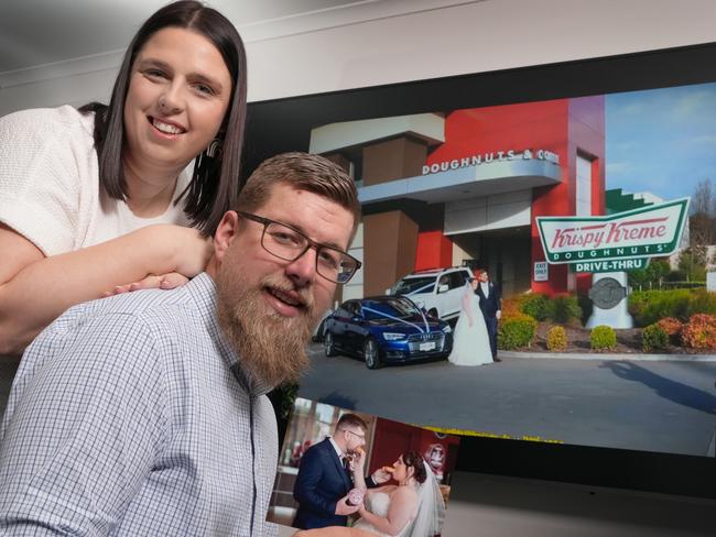 Blake and Brooke Pulic met in the line of Krispy Kreme at its grand SA opening in 2014. Picture: Dean Martin