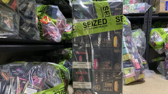 Illicit tobacco and vaping products seized by Gold Coast Health. Picture: Supplied