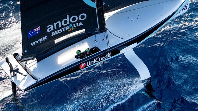 The Andoo Australia AC40 in Barcelona. Picture: Ricardo Pinto / America's Cup