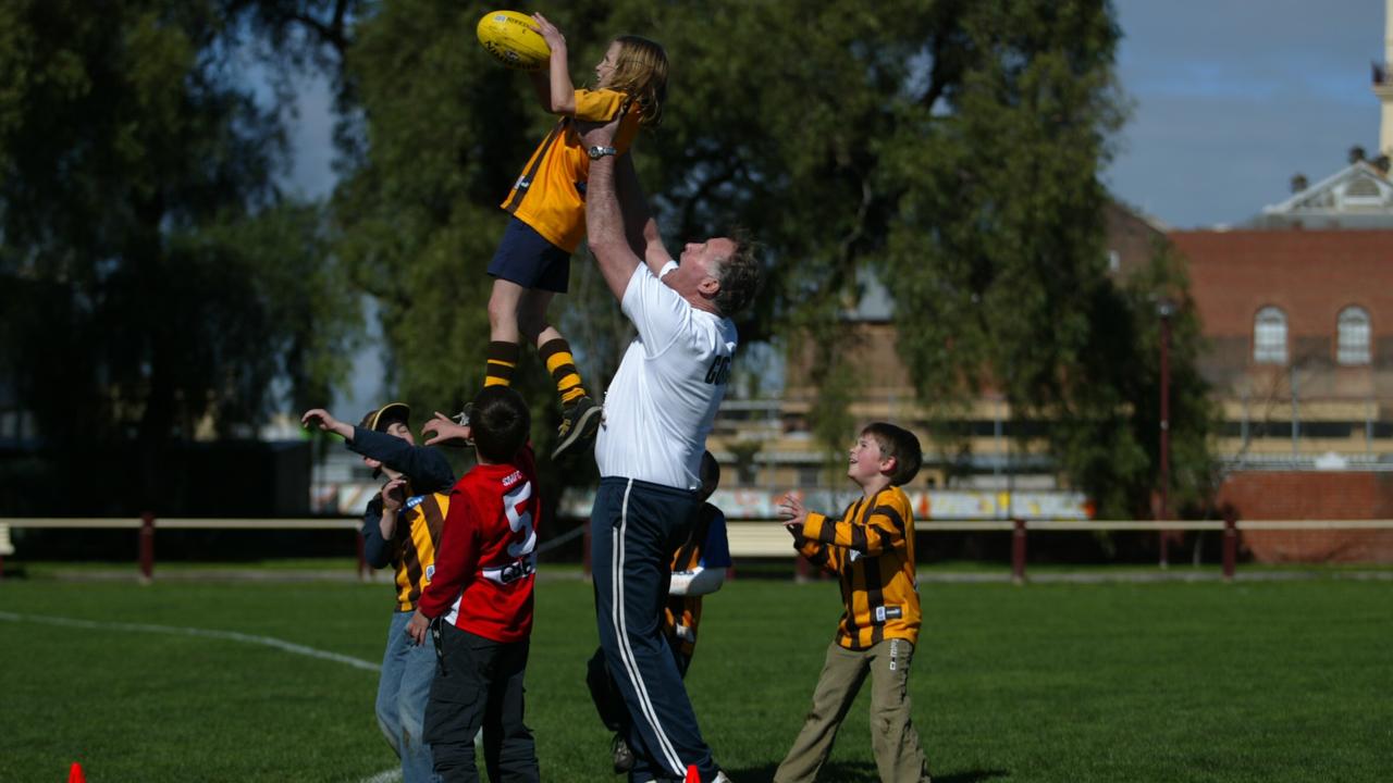 Pepa Randall learnt to play footy with grandfather Trev Randall, who played for Hawthorn.