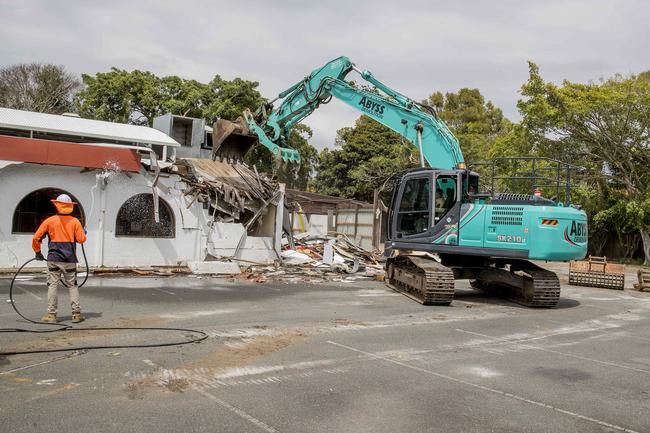 Demolition at the old Cav's Steakhouse location in Labrador. Picture: Jerad Williams