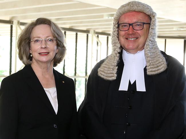 High Court chief justice Susan Kiefel with former Attorney-General Senator George Brandis. Picture Kym Smith