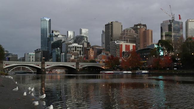 The empty streets of Melbourne on day 1 of the fourth Covid lockdown last Friday. Picture: David Crosling