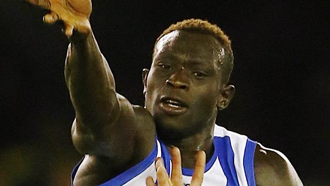 Nth Melbourne vs Richmond at Etihad Majak Daw in the ruck Picture:Wayne Ludbey