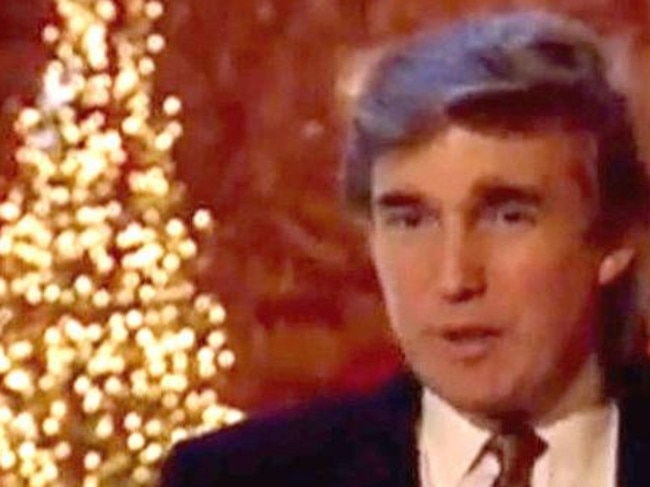 Donald Trump as he appears in the 1992 Christmas special. Picture: Supplied