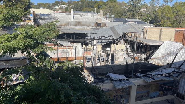 In April 2023, a store on the corner of Mary St and Memorial Lane burned down. The Gympie council is now considering buying the lots throwing ideas out about what the space could be used for. Picture: Christine Schindler