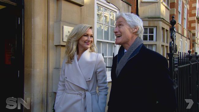 UK gossip columnist and former friend of the late Diana, Princess Of Wales, Richard McKay with Melissa Doyle. Picture: Supplied/Seven.