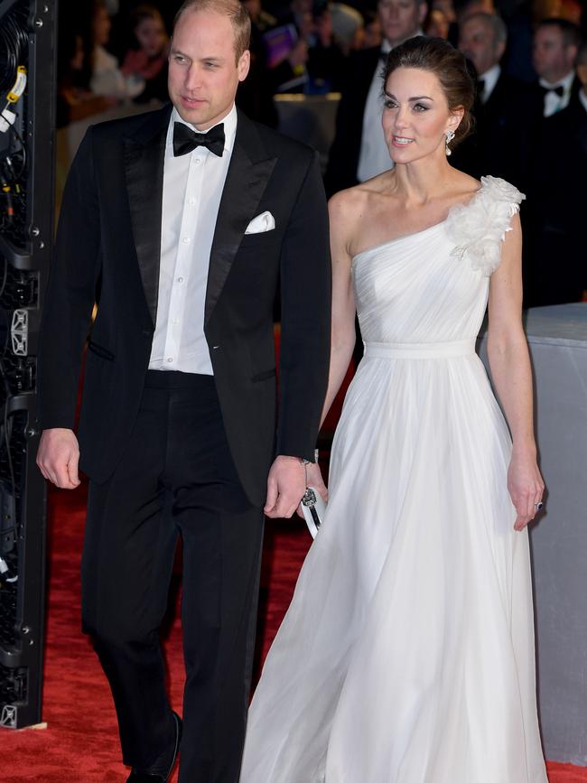 She previously wore the same dress with different shoulder detailing at the 2019 BAFTA awards. Picture: Pascal Le Segretain/Getty Images.