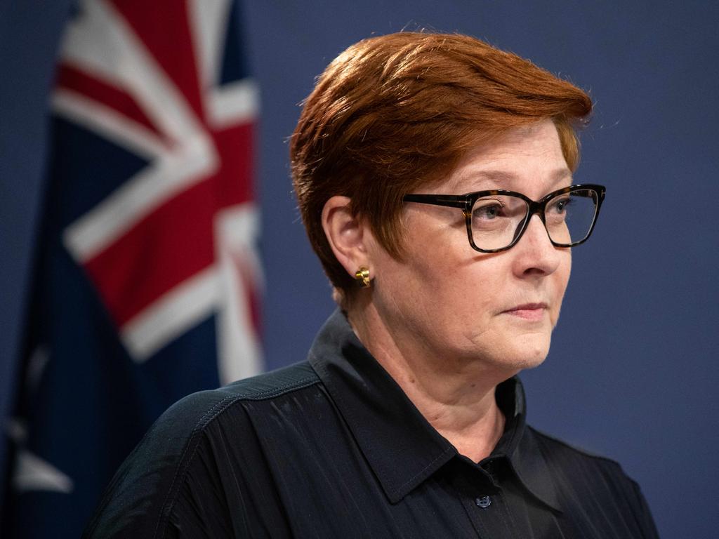 Foreign Minister Marise Payne labelled Russia’s invasion on Ukraine as “unprovoked, unacceptable and unjustified”. Picture: NCA NewsWire / Flavio Brancaleone