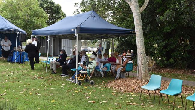 Many veterans and member sat at the front of the service at Yandina.