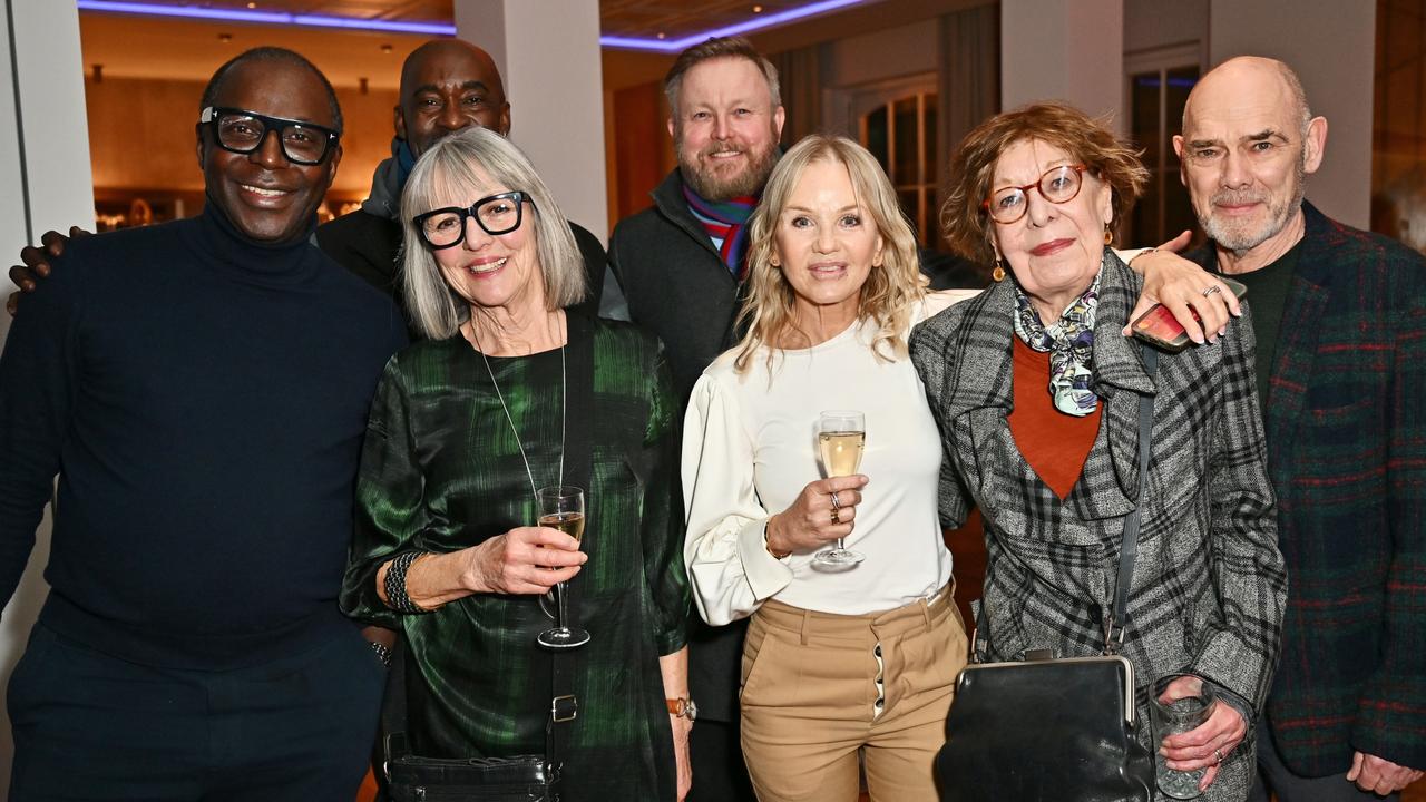 Taylor (second from right) at a February charity do – this may be the final public photo of her. Picture: Jed Cullen/Dave Benett/Getty