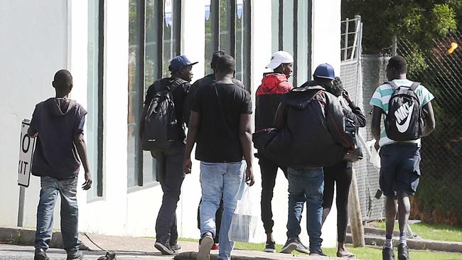 African youths walk the streets around Dandenong. Picture: Ian Currie