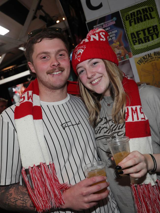 AFL grand final celebrations around Geelong . The Torquay Hotel Torquay left: Adam Bryant and Ash King Picture: Mark Wilson