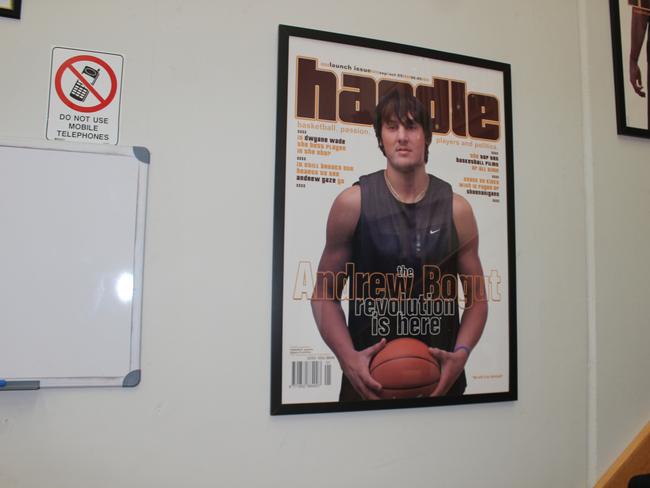 There are reminders of Bogut’s magazine covers over the years.