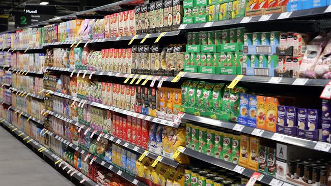 Most aisles have been fully stocked. Picture: AAP Image/Richard Gosling