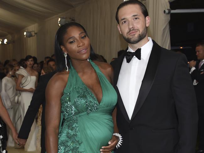 Serena Williams, left, and Alexis Ohanian attend The Metropolitan Museum of Art's Costume Institute benefit gala in New York. Picture: AP