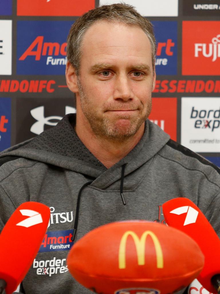 Ben Rutten, on Sunday, was sacked as coach of Essendon. Picture: AFL Photos/Getty Images