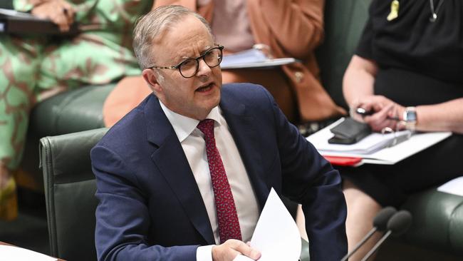 Prime Minister Anthony Albanese during Question Time at Parliament House in Canberra. Picture: NCA NewsWire / Martin Ollman