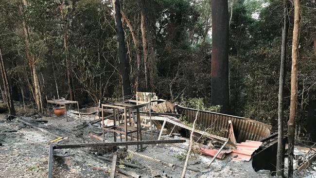 Ruins of Binna Burra Lodge, which was destroyed during bushfires in the Gold Coast Hinterland. Photo: Kirstin Payne