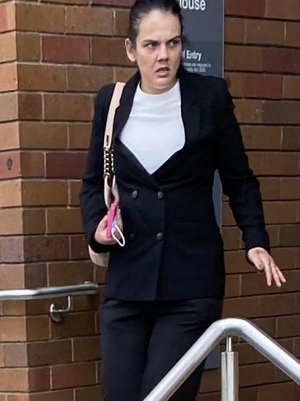 Tiffany Bailey outside Belmont Local Court. She has pleaded guilty to a high speed pursuit spanning across Central Coast and Lake Macquarie suburbs in April 2021. Picture: Amy Ziniak