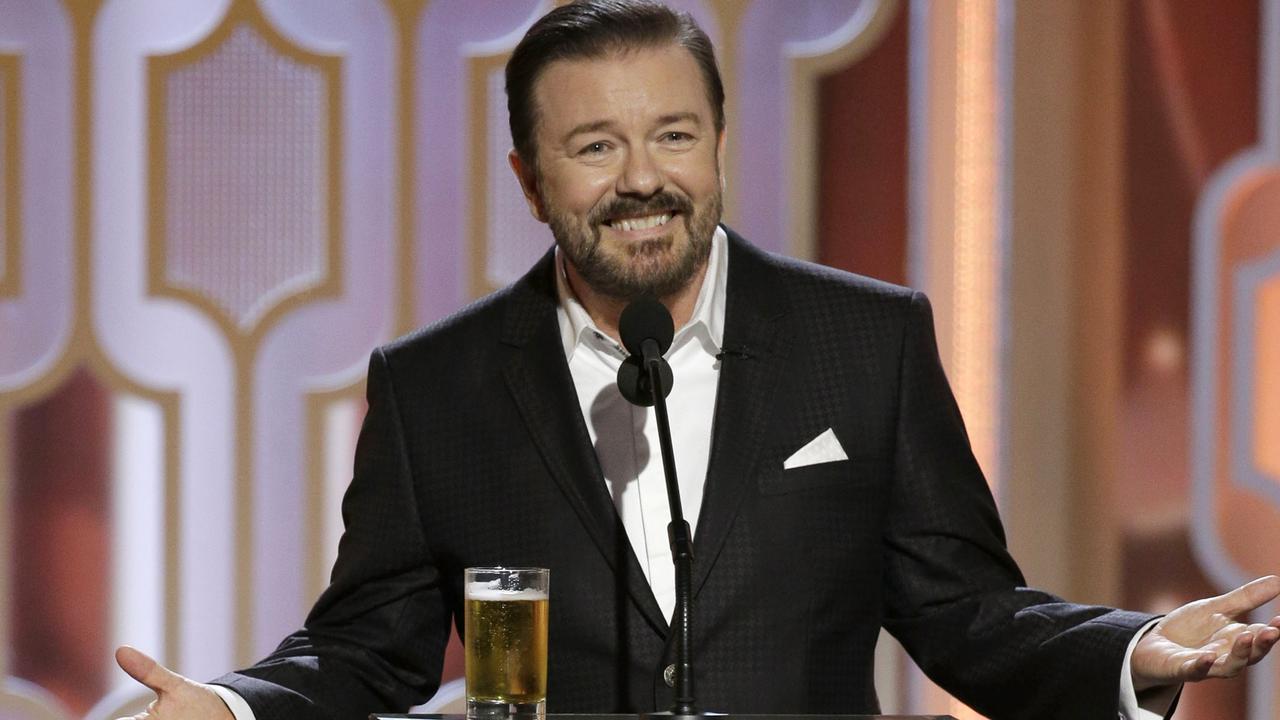 Ricky Gervais is back for his fifth time as Golden Globes host on Monday. Picture: Getty Images.
