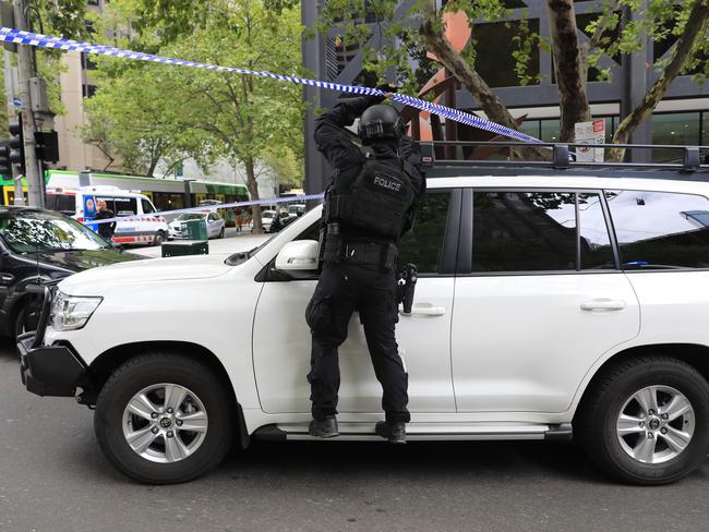 The Special Operations Group in the city. Picture: Alex Coppel