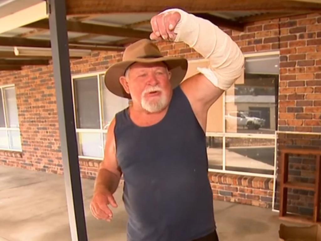 Mr Currie suffered a broken arm as a result of the confrontation. Picture: 7NEWS