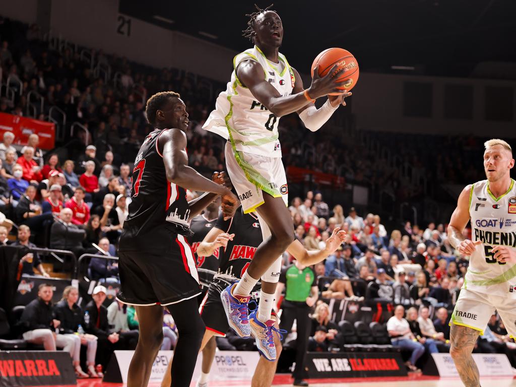 Phoenix made a charge but ultimately came up empty-handed in Wollongong, despite the efforts of Junior Madut. Picture: Mark Evans/Getty Images