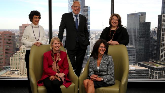 At the roundtable were Nora Scheinkestel, Katherine Woodthorpe, Gene Tilbrook, Sylvia Falzon and Kathleen Bailey-Lord. Picture: Stuart McEvoy.