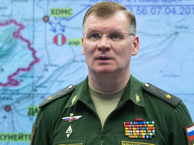 Spokesman for the Russian Defence Ministry Igor Konashenkov said the US was only pretending to fight Islamic State. Picture: Sergei Bobylev\TASS\Getty Images